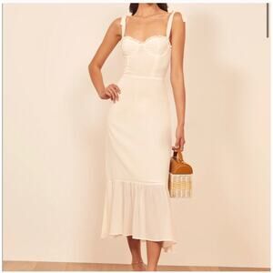 Reformation Ivory Nikita Midi Dress NWT